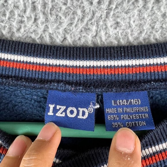 Vintage Izod sweatshirt kid spell out Long sleeve size L(14/16) - Picture 4 of 8